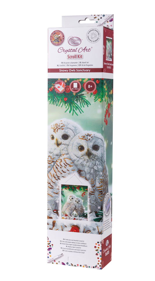 ‘Snowy Owls Sanctuary’ Crystal Art Scroll Kit