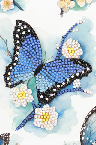 Blue Butterfly, 10X15CM Crystal Art Card