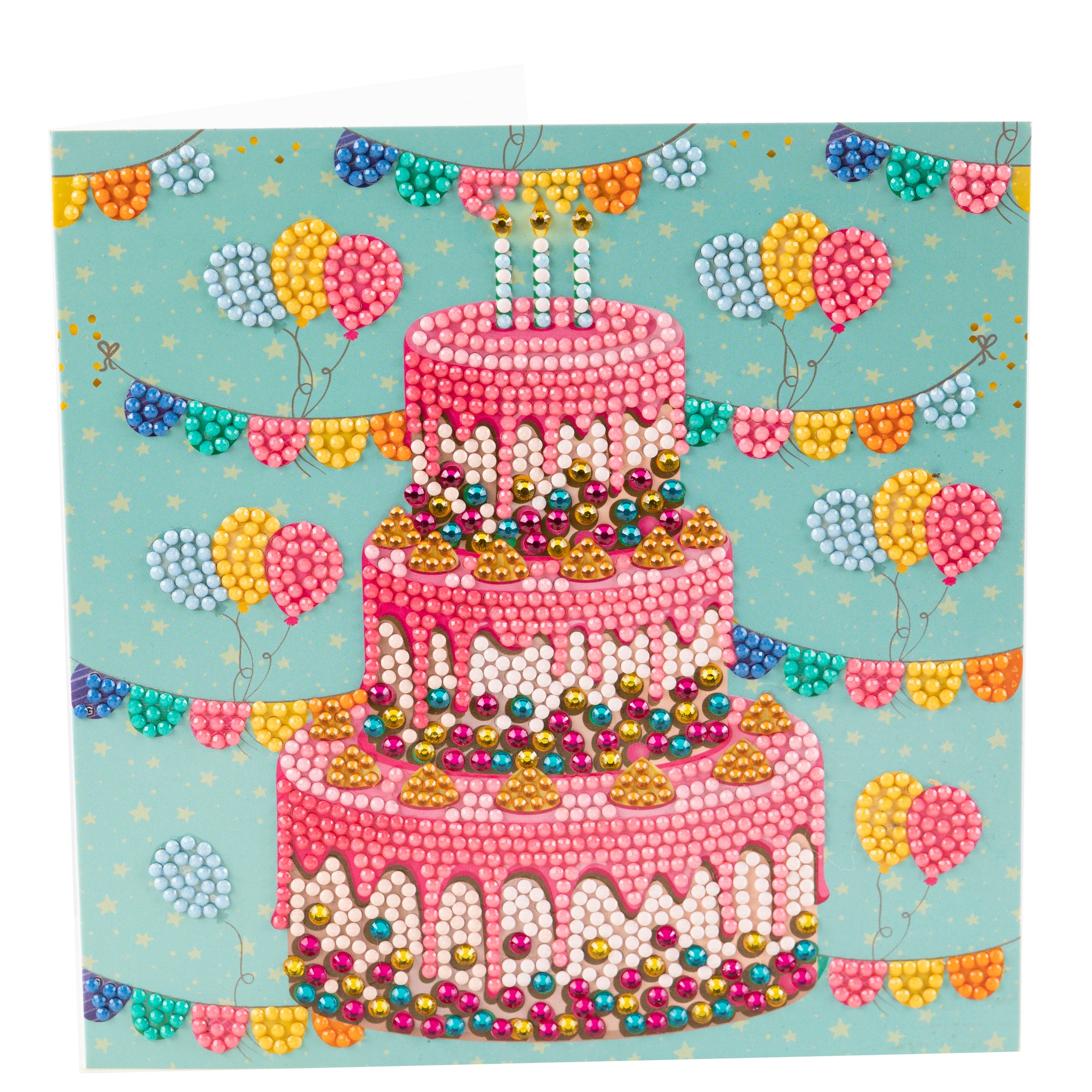 Happy Birthday" 18x18cm Crystal Art Card