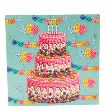 Happy Birthday" 18x18cm Crystal Art Card