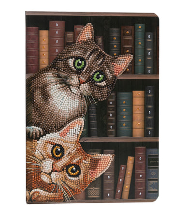 Cats in the Library Crystal Art notebook