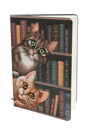 Cats in the Library Crystal Art notebook