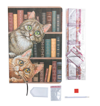 Cats in the Library Crystal Art notebook