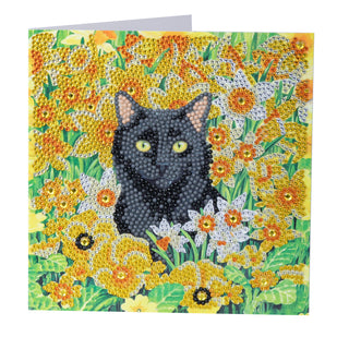 Cat Amongst the Flowers 18x18cm Card