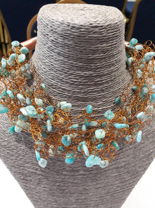 Amazonite Crocheted necklace